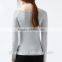 2014 Pure color long sleeve boat neck women body shape t shirt from China clothing company