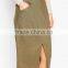 Linen Split Front Open Pencil Skirt For Women