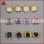 Small square druzy drusy connector jewelry accessory back and front facted pendant