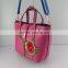 Wholesale fancy nice look pink embroidery genuine leather handbag  express china                        
                                                                                Supplier's Choice