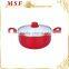 MSF-6266-casserole Professional aluminum cookware pressing aluminum casserole hot pot heat resistant silicon handles