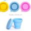 custom portable collapsible silicone foldable cup for sport with lids cover