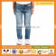 Lastest Design Kids Back Pockets with Braided Detail Blue Girl Skinny Jeans