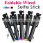 2016 Promotional Cable Take Pole Selfie Stick , Wired Monopod Selfie Stick , OEM Wired Selfie Monopod With High Quality