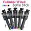 Best Selling 2015 Foldable Extendable Mini Selfie Stick new cable take pole selfie stick,wired selfie stick