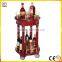 Luxury Wood Brown Round Service Wine Room Wine Service Liquor Trolley for Hotel Restaurant Superior Hotel Car