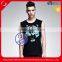 Custom made 100% polyester mens printed stringer tank top