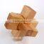 2015 Hot Sale Wooden IQ Intelligent Puzzle Kongming Lock Brain Teaser Six Port