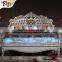 luxury wooden bedroom furniture - solid wood baroque leaf gilding bed