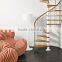 simple save space wood steel spiral stairs/ timber spiral staircase