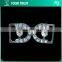5MM 2MM Clear Crystal Rhinestone Ribbon Rhodium Metal Pair Buckle