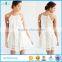 White Pretty Design Double With Crochet Inset Midi Dress for 2016 Women