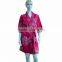 New style floral printing bridal satin robe for wedding