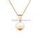 stylish shell pearl with stainless steel gold heart jewerly set