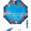 Blue Color 3 Folds Pictures Printing Umbrella