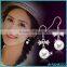 Hot Selling 925 Sterling Silver Earring Hypoallergenic Crystal, Fashion Long Drop Earring