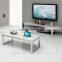 Modern living room detachable white marble top tv stand