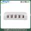 Most popular wall 5V 2A usb multi charger with 5 USB ports