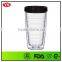 16oz double wall plastic water drinking tumbler with lid