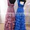 Elegant blue one-shoulder ruffle layering formal chiffon quinceanera dress pattern