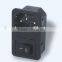 Screw-on IEC320 C14 electrical outlet sockets and switch