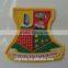 elephant logo overlocked border woven badge/emblem with back iron on
