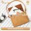 Environment friendly washable karf paper bag,popular brown paper women cross bady shoulder bag