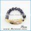 fashion stone beads bracelet with metal leaf charm