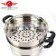 Hot selling stainless steel steamer cooking pot with hollow handles and metal lid