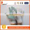 DDSAFETY 2017 7G Bleach Cotton String Knitted Gloves with Green Pigment on Palm Safety Gloves