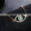 Rhinestone Evil Eye Charm Gold Chain Bracelet