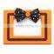 Wood Butterfly 9-1/2" x 1/2" x 6-3/4" Orange Button Harvest Festival and Thanksgiving Day Picture Photo Frame