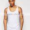 2017 Competitive New Design Custom Manufacture White Color Gym Wear Comfortable 100% Cotton Fashion Running Men's Tank Vest