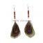 Carnival Jewelry Feather Hoop Earrings for Women,Exaggerated Handmade Beaded Earrings