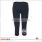 Black capri pants with a small custom logo cheap womens leggings