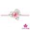 Charming Kids White Lace Heart Flower Newborn Baby Girl Wedding Elastic Headband Toddler Hair Gift Sets