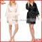 Fashion Wrap Front Long Sleeves Robe Relaxed Fit Silk Robe With Belt