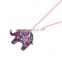 Top selling products 2017 Zinc Alloy lobster clasp acrylic elephant necklace