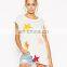 Customized Stars Watermarking Short Sleeves Tunic Shirt Girls