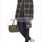 latest checked navy wool women coat new model oem service