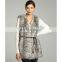 cutting genuine rabbit fur vest /dyed black and white /#00V20