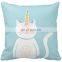 Linen Cotton Home Decor Plain Pink Pretty Unicorn Pillow Case Cover Wholesale 18 X 18 Inches Sofa Applique Work Cushion Cover