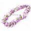 purple hawaiian flower lei necklace for party HFL-4