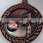 antique copper plating Zinc alloy 3 D Basketball symbol medal Custom Shape and logo