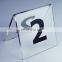 custom number or letter acrylic table sign holder for Restaurant / Hotel / Bar