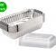 100 Pack Aluminum Pans with Plastic Transparent Lids, Deep Steam Table Pans, Rectangular Aluminum Pans for Cake, Roasting (600 ML)