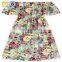 Baby Girls Summer Cool Off-Shoulder Cute Animals Design Kids Frock Teenage Girls Picture Dresses