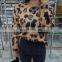 TWOTWINSTYLE Print Leopard Sweater Women O Neck Long Sleeve Knitting Pullover Tops Oversized