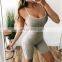 Summer 2020 Party Club Romper Black Gray Bodycon Playsuit Women Sexy Jumpsuit Jumpsuits Shorts