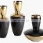 Living Room Gray Black Matte Gold Decorative Ceramic Vase for Flower Arrangement